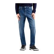 Blauwe Denim Jeans Indigo J13 Emporio Armani , Blue , Heren