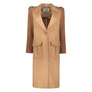 Kameelwol Reversjas met Zakken Fendi , Brown , Dames