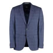 Klassieke Wollen Jas Hugo Boss , Blue , Heren