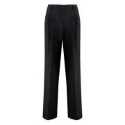 Wijde Crepe Broek met Zakken Pinko , Black , Dames