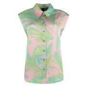 Splash Multicolor Print Viscose Shirt Pinko , Multicolor , Dames