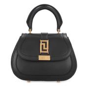 Griekse Leren Mini Tas Versace , Black , Dames