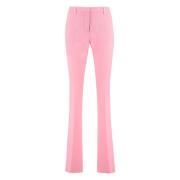 Wollen broek met uitlopende zoom Versace , Pink , Dames