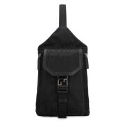 Rugzak met technische stof en logo Versace , Black , Heren