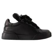 Leather sneakers Dolce & Gabbana , Black , Heren