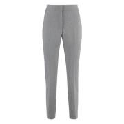 Stretch Gabardine Cigarettebroek Peserico , Gray , Dames