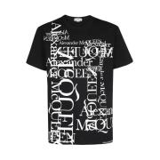 Maxi Print Katoenen Crew-Neck T-Shirt Alexander McQueen , Black , Here...