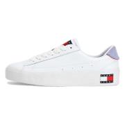 Vulcanized Leren Sneakers Tommy Jeans , White , Dames