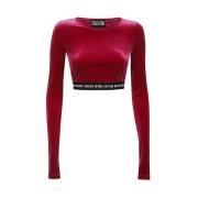 Logo Crop Top Versace Jeans Couture , Red , Dames