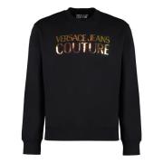 Geribbelde crew-neck sweatshirt Versace Jeans Couture , Black , Heren