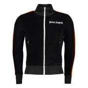 Chenille Full-Zip Sweatshirt met Strepen Palm Angels , Black , Heren