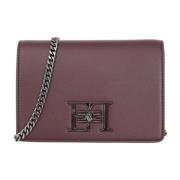 Bordeaux Schoudertas met Kettingriem Elisabetta Franchi , Brown , Dame...