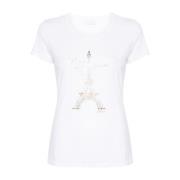 Wit Jersey Logo T-shirt Liu Jo , White , Dames