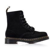 Zwarte Suède Platform Veterschoenen Dr. Martens , Black , Dames