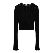 Ronde Hals Shirt Saint Laurent , Black , Dames