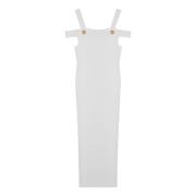 Midi Jurk voor Vrouwen Balmain , White , Dames