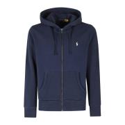 Loopback hoodie met volledige rits Ralph Lauren , Blue , Heren