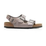 Heren Milano Leren Sandalen Birkenstock , Gray , Heren