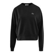 Dames Sweatshirt Zwart Lacoste , Black , Dames