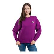 Paarse Biologisch Katoenen Sweatshirt Karl Lagerfeld , Purple , Dames