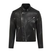 Zwarte Bikerjas Tom Ford , Black , Heren