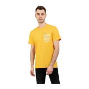 Heren T-shirt Regular Fit Geel Tommy Hilfiger , Yellow , Heren