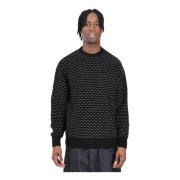 Casual Crew Neck Sweater Zwart Armani Exchange , Black , Heren