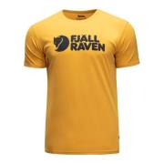 Heren T-shirt met Groot Logo Fjällräven , Yellow , Heren