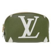 Pre-owned Canvas pouches Louis Vuitton Vintage , Green , Dames