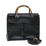 Pre-owned Leather handbags Gucci Vintage , Black , Dames