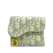 Pre-owned Leather wallets Dior Vintage , Yellow , Dames