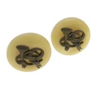 Pre-owned Metal earrings Hermès Vintage , Beige , Dames