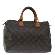 Pre-owned Canvas handbags Louis Vuitton Vintage , Brown , Dames