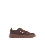 Leren lage sneakers met logo-details Autry , Brown , Heren