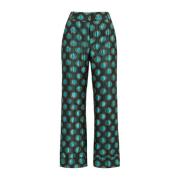 Groene Grafische Print Zijden Broek La DoubleJ , Green , Dames