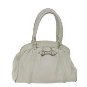 Pre-owned Leather handbags Dior Vintage , White , Dames