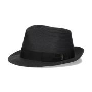 Zwarte brede rand strohoed Borsalino , Black , Heren