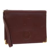 Pre-owned Leather clutches Cartier Vintage , Red , Dames