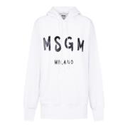 Witte Hoodie Stijlvolle Toevoeging Garderobe Msgm , White , Dames