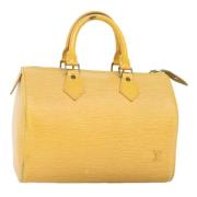 Pre-owned Leather handbags Louis Vuitton Vintage , Yellow , Dames