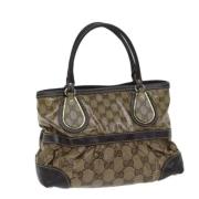 Pre-owned Coated canvas handbags Gucci Vintage , Beige , Dames