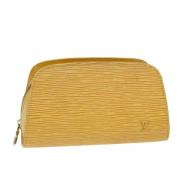 Pre-owned Leather pouches Louis Vuitton Vintage , Yellow , Dames