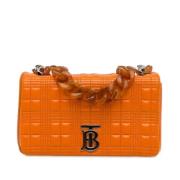 Pre-owned Leather shoulder-bags Burberry Vintage , Orange , Dames