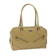 Pre-owned Leather handbags Gucci Vintage , Beige , Dames