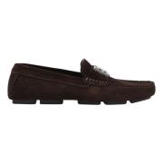 Klassieke Leren Loafer Schoen Dolce & Gabbana , Brown , Heren