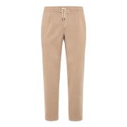 B City Broek in Stretch Katoen Tencel Boggi Milano , Beige , Heren