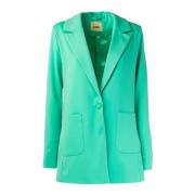 Lange Groene Zomerblazer voor Vrouwen Fracomina , Green , Dames