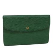 Pre-owned Leather clutches Louis Vuitton Vintage , Green , Dames