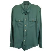 Pre-owned Silk tops Balmain Pre-owned , Green , Dames