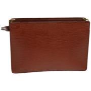 Pre-owned Leather clutches Louis Vuitton Vintage , Brown , Dames